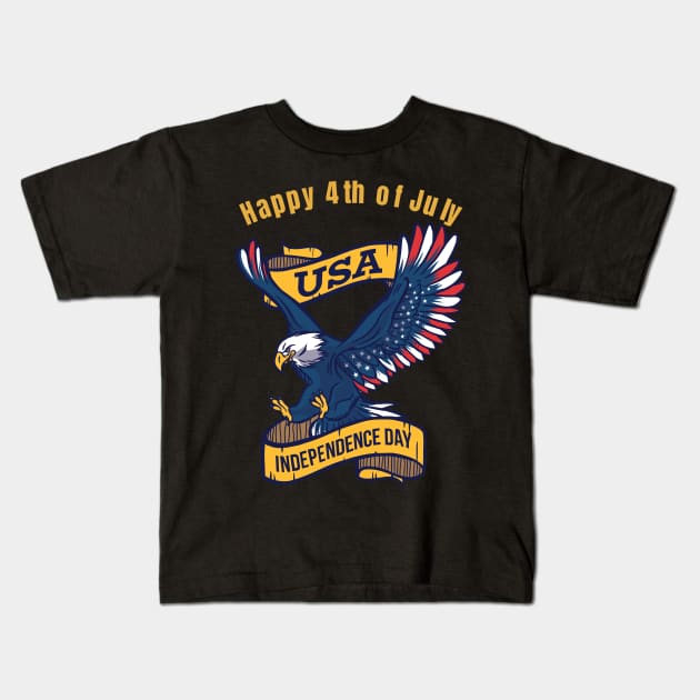 Happy 4th of July Kids T-Shirt by WPKs Design & Co